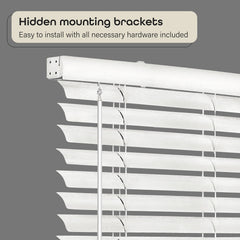 Luna venetian blind inside or outside mount with hidden brackets