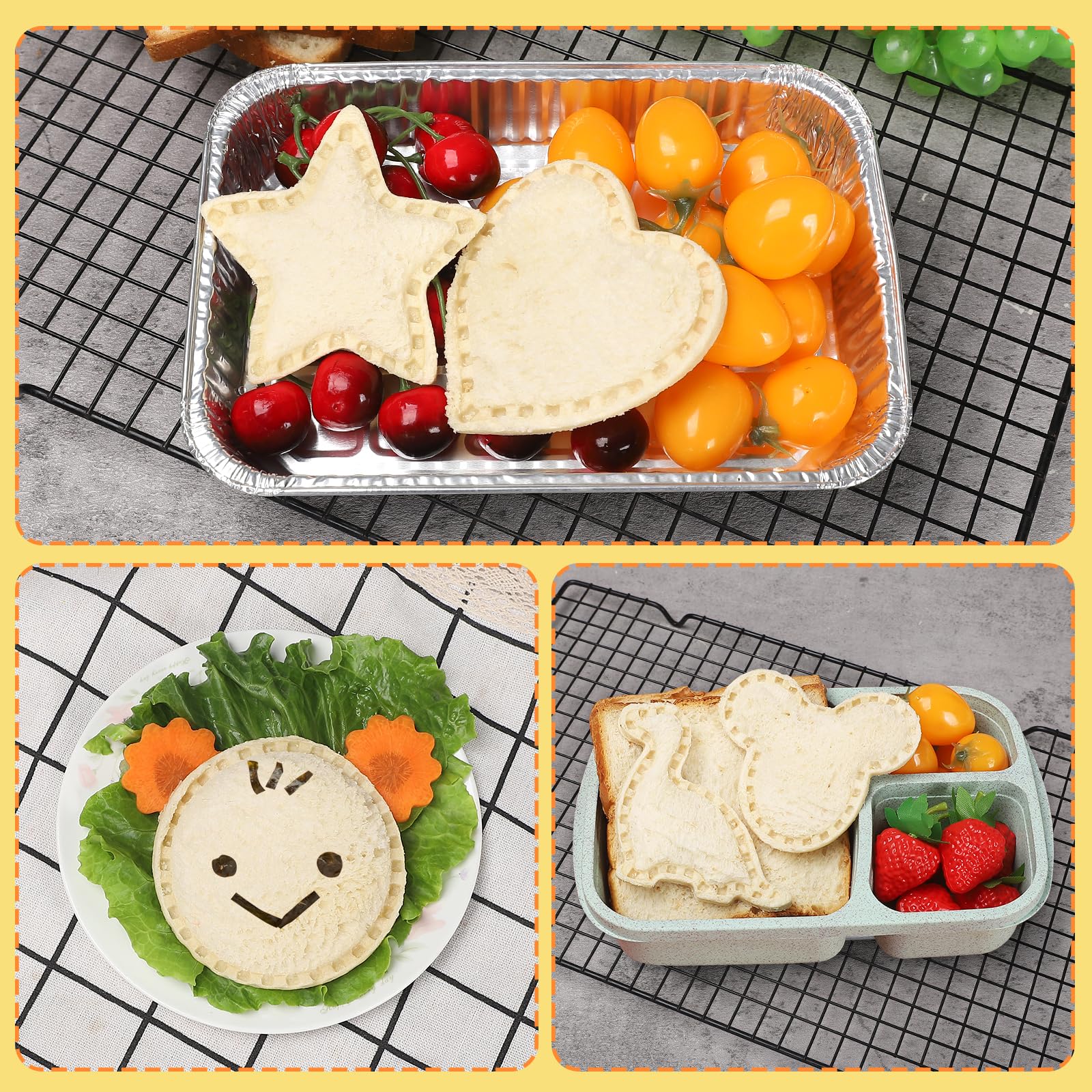 Lunchbox friendly six piece cutter set