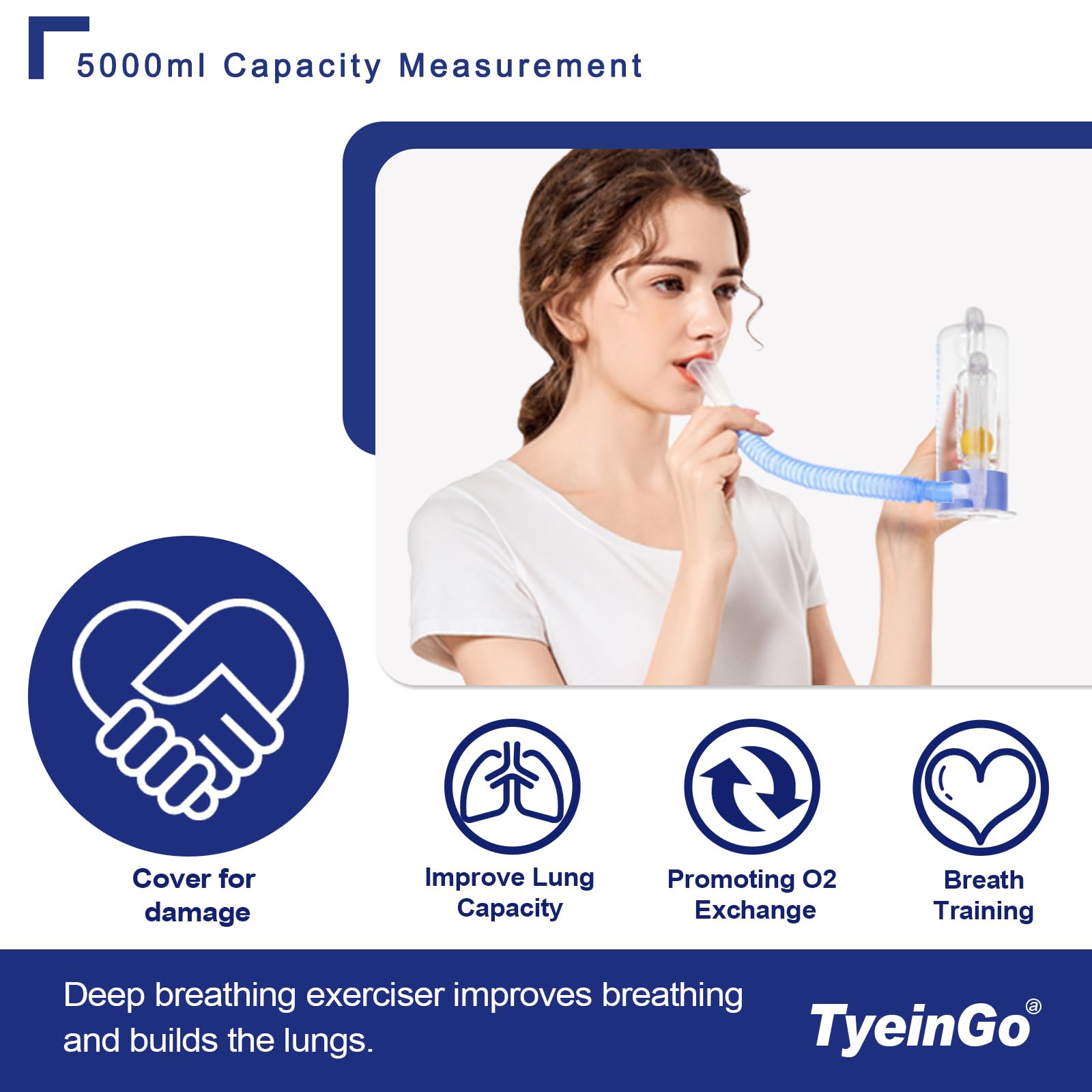 Lung exerciser device featuring flow rate indicator
