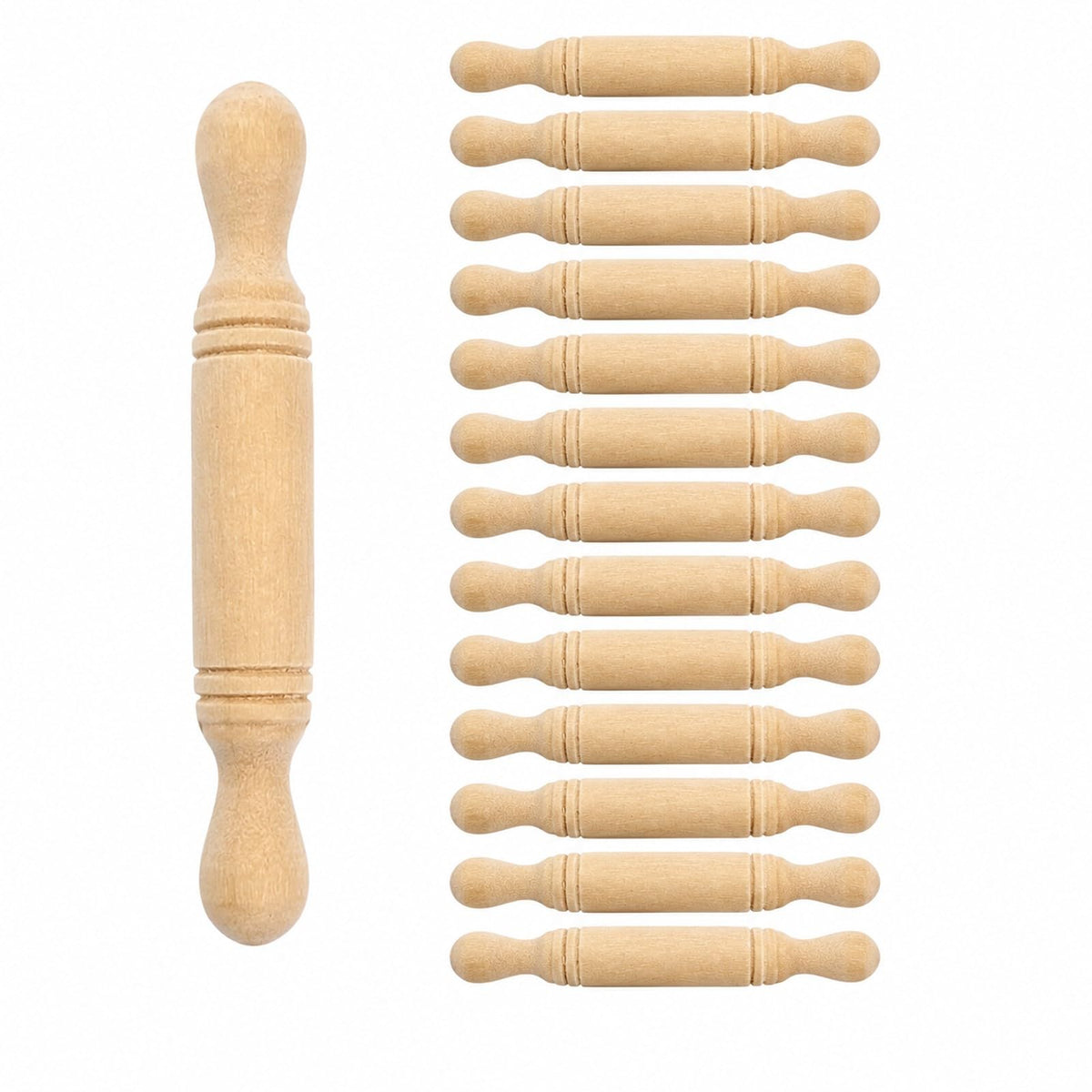 LUOZZY 15Pcs mini wooden rolling pins set