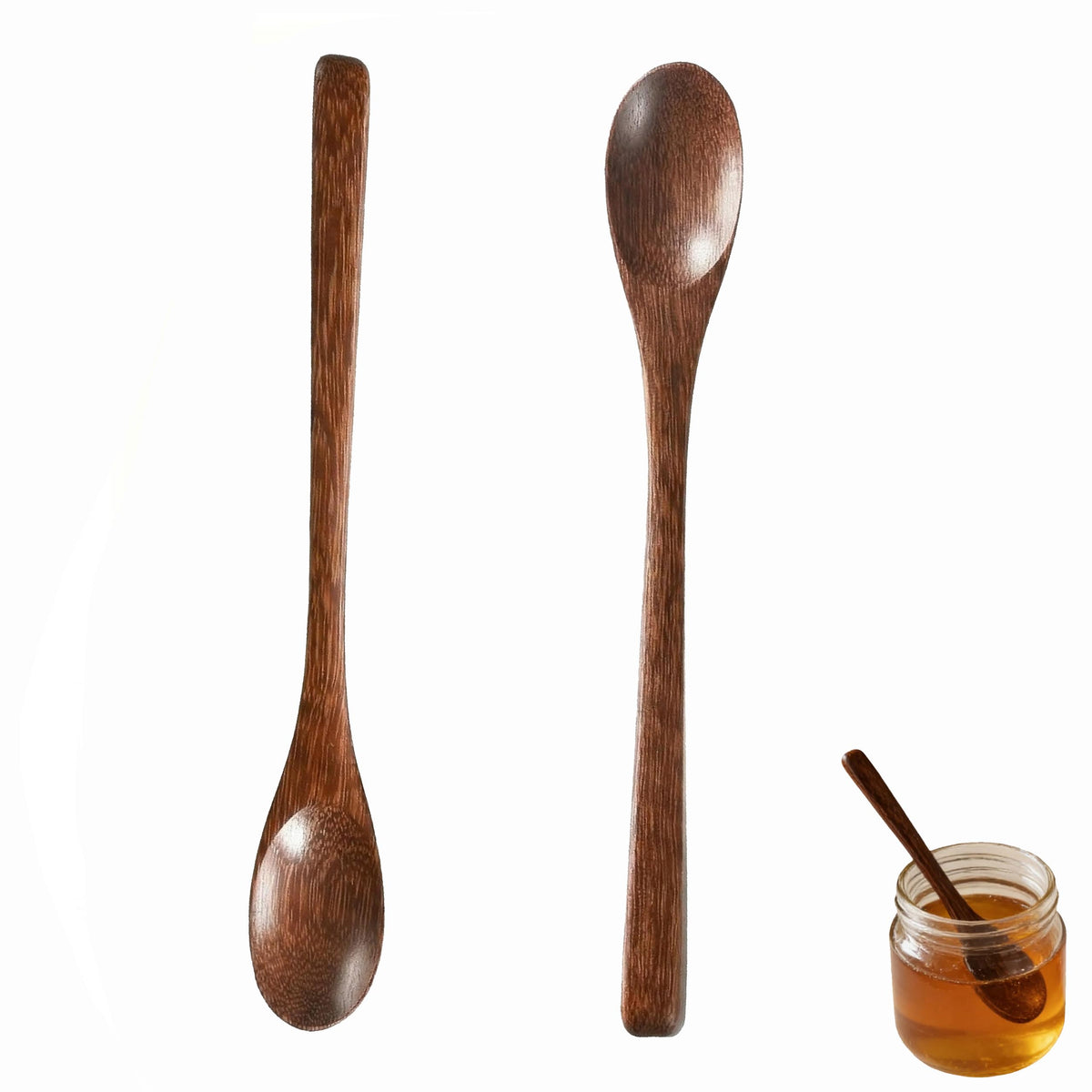 Lupnkl 2PCS Padauk wood coffee spoons 7.8 inch pair