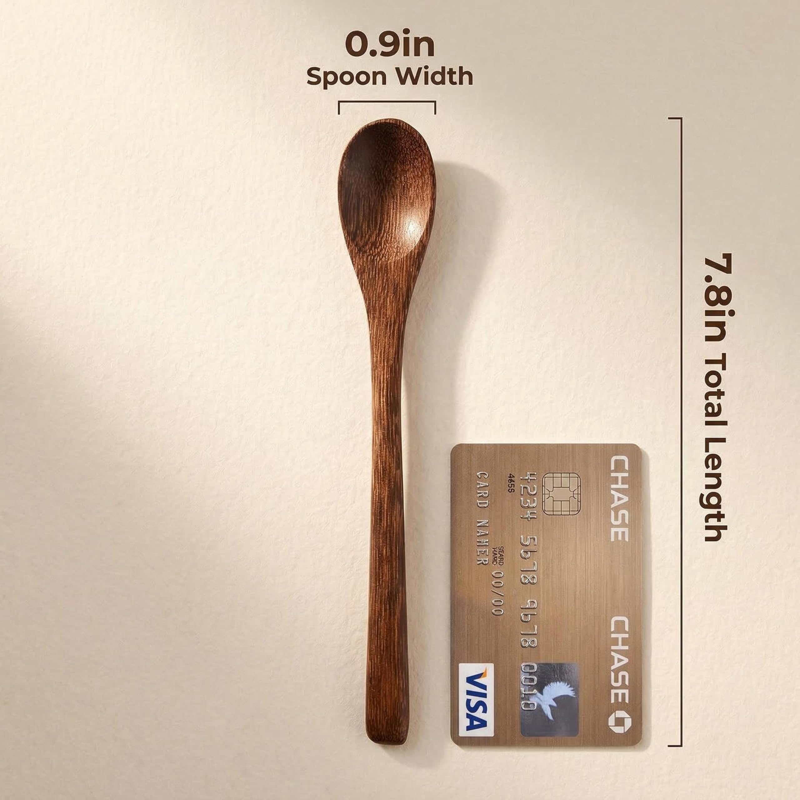 Long-handle wooden spoons for coffee and espresso