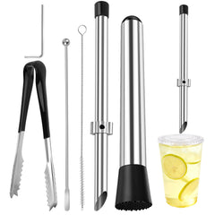 Luxiv straw hole puncher set stainless steel