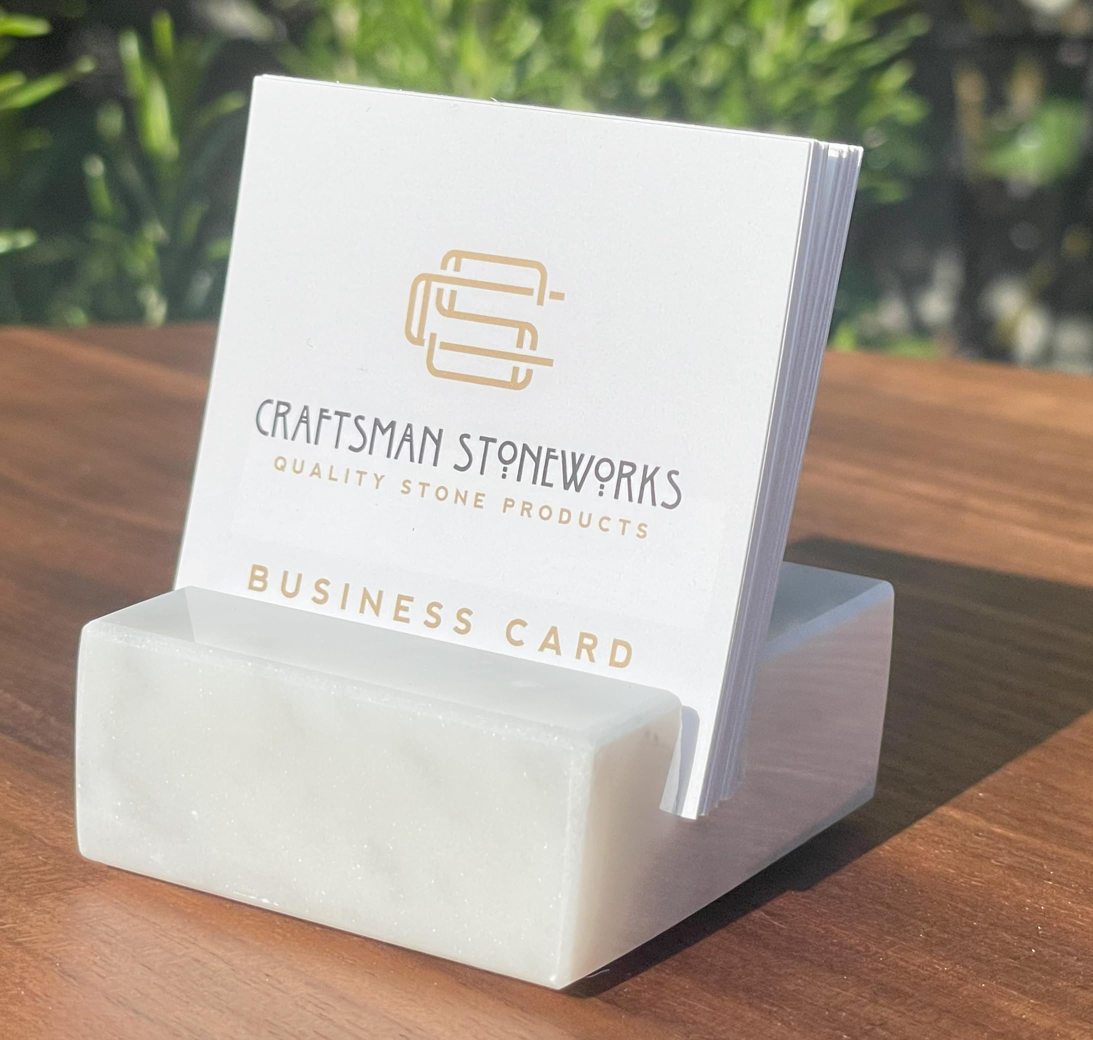 Recycled marble card holder packaging and display