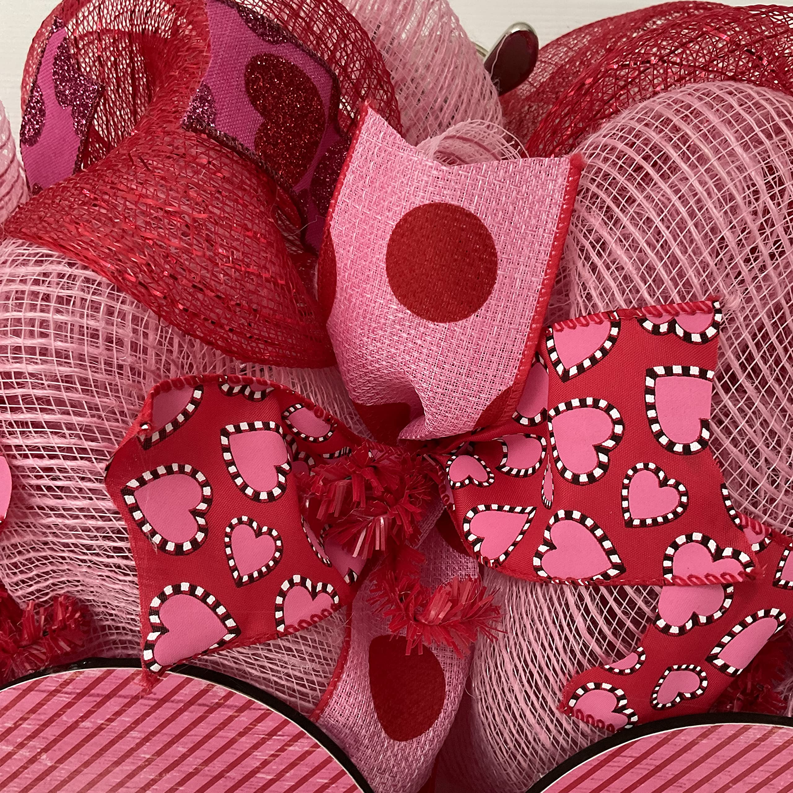 Handmade luxury Valentines wreath crafted in the USA