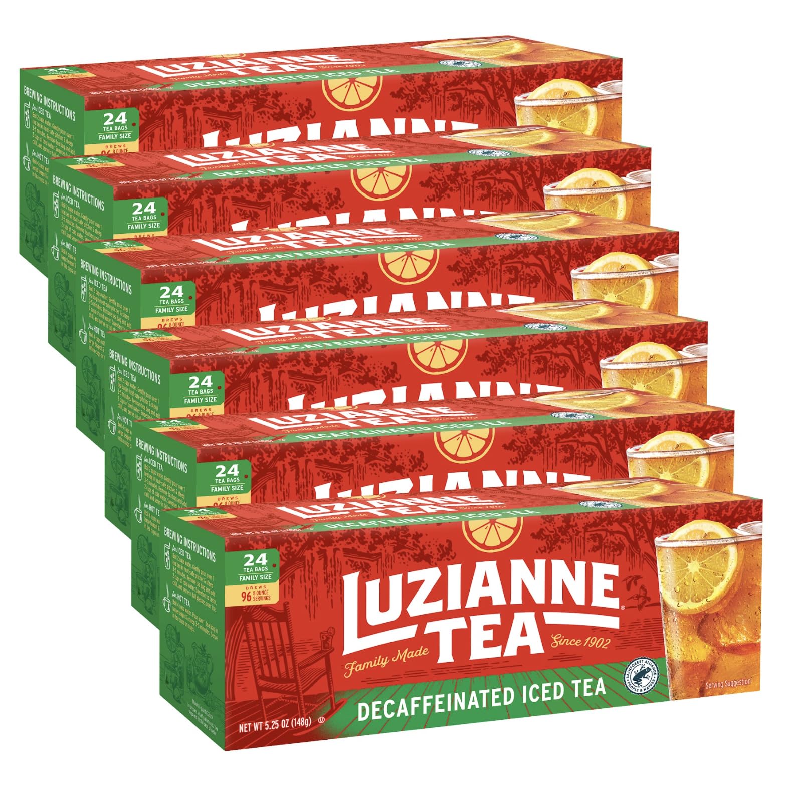 Luzianne decaffeinated iced tea bags 24 count