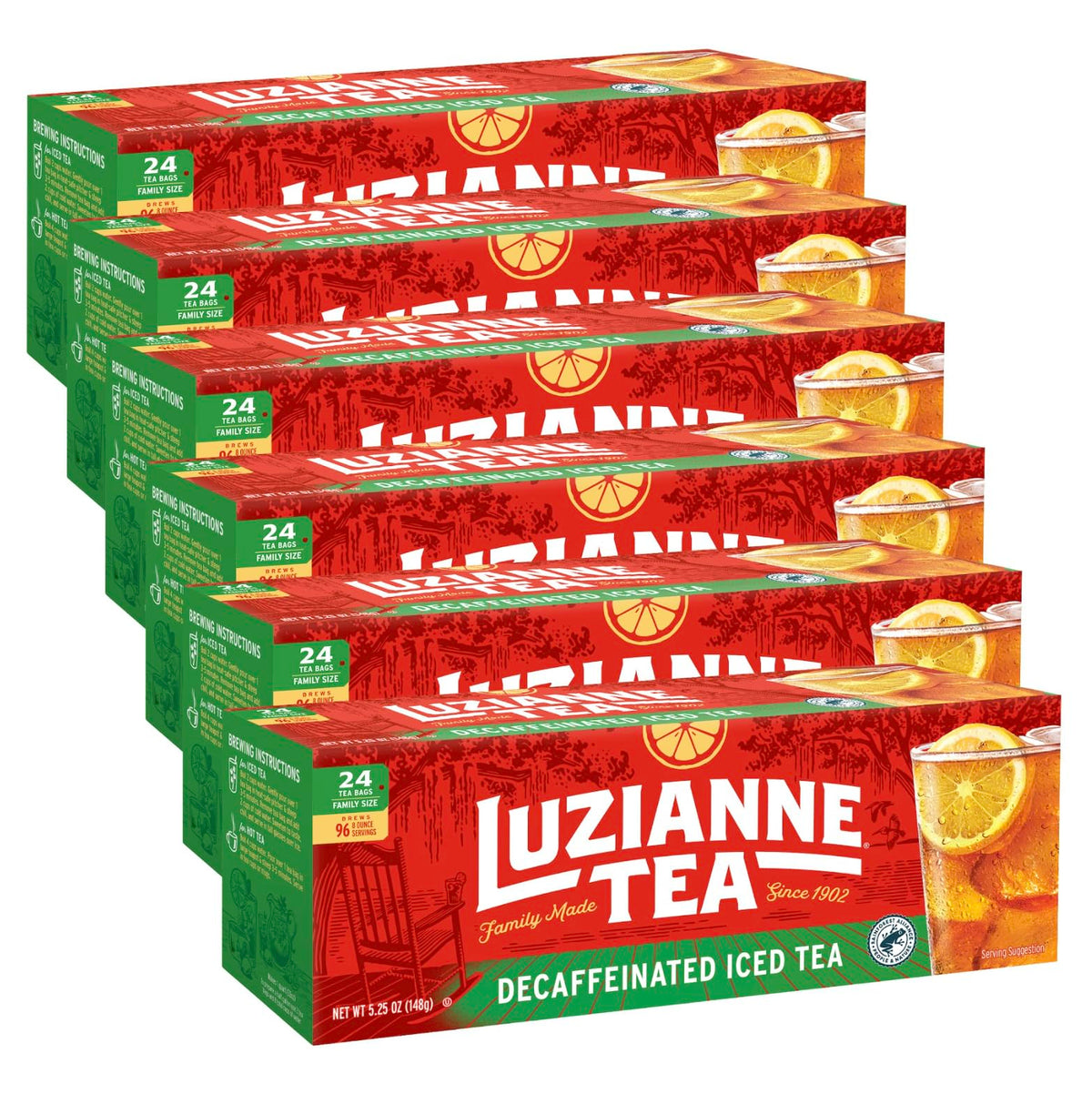 Luzianne decaffeinated iced tea bags 24 count