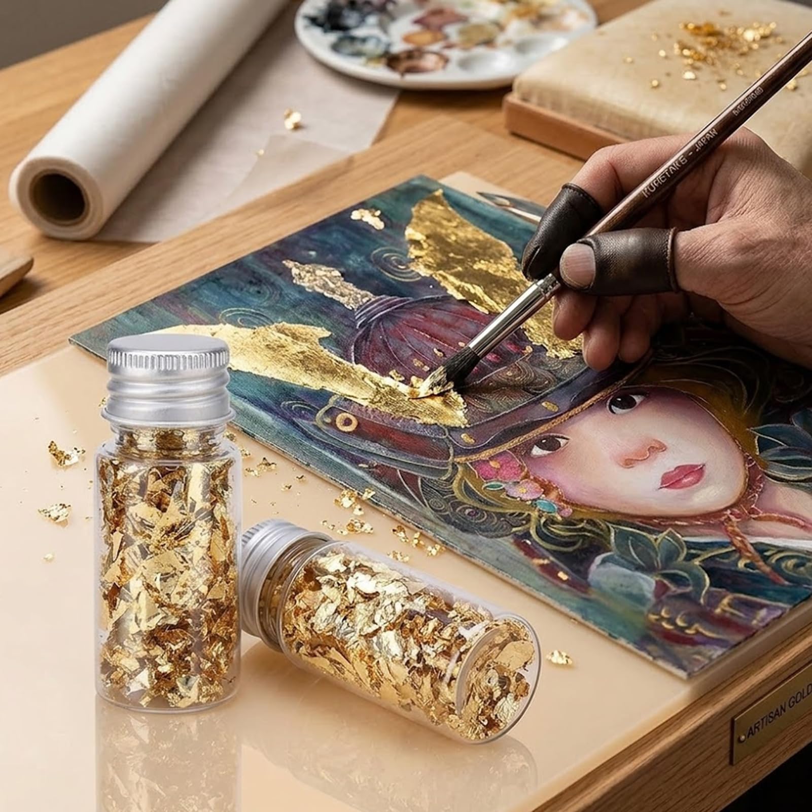 2PCS pack of Lwuey gold leaf flakes for decorations