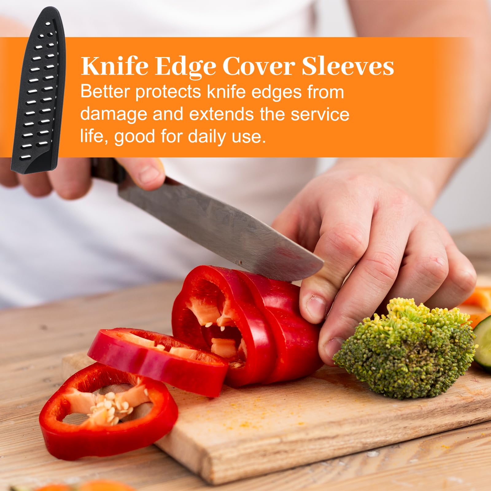 Kitchen knife guards set for storage and safety