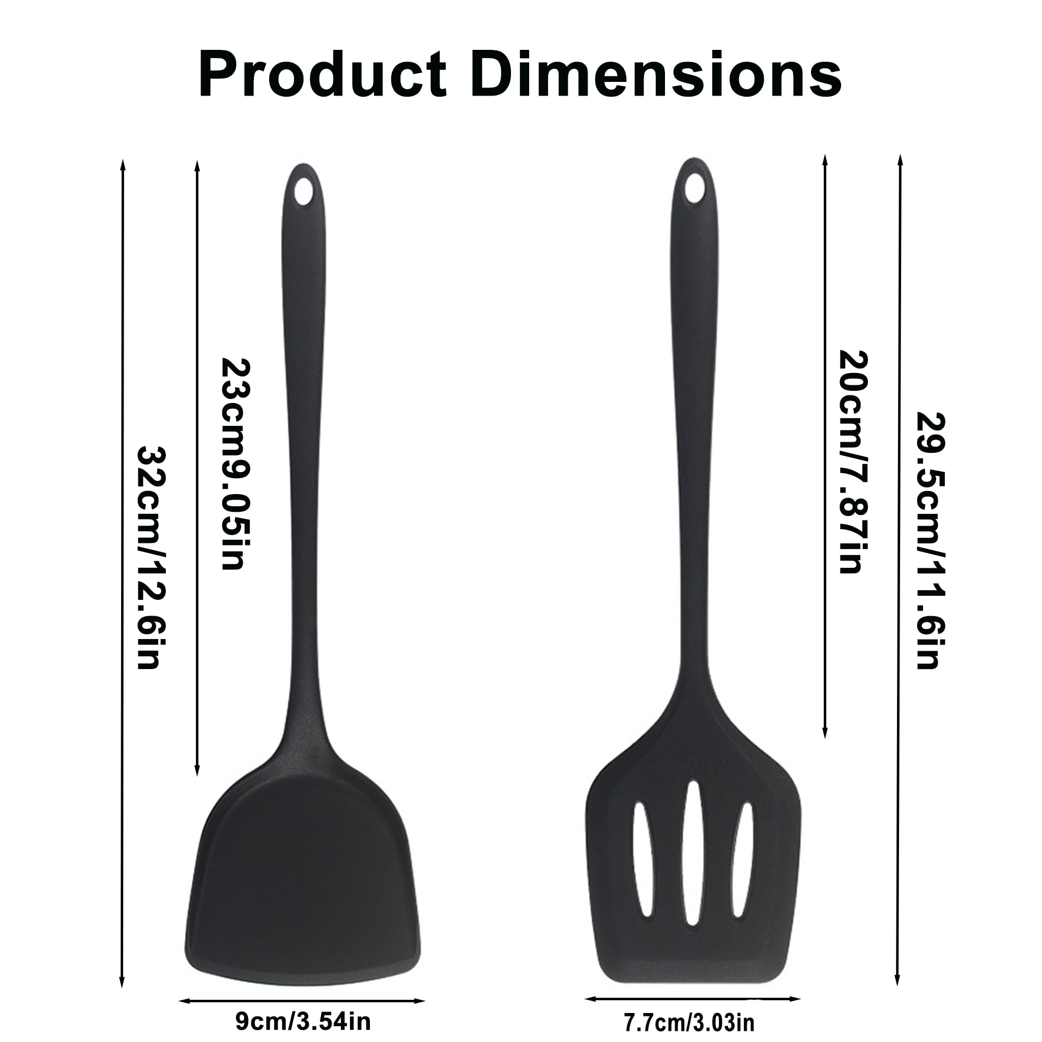 Lydnvjx silicone spatula slotted blade long handle image