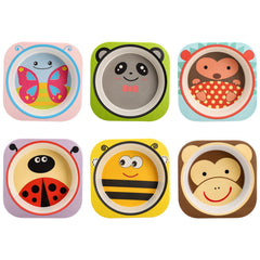 Lyellfe 6 pack bamboo bowls with animal prints