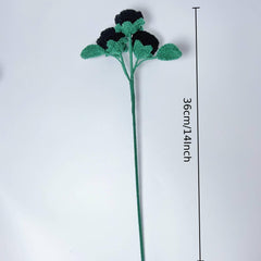 Crocheted black roses decorative arrangement for tables