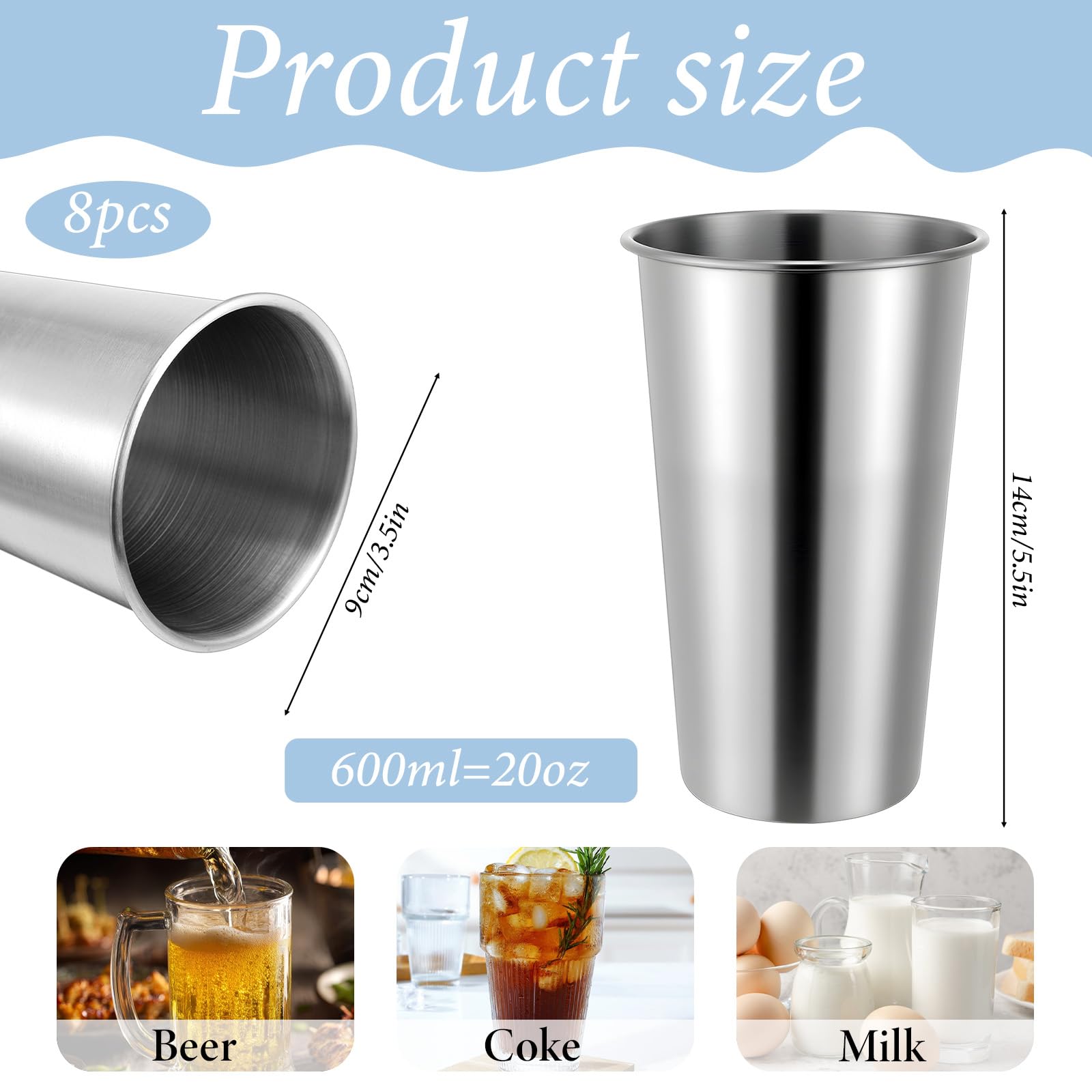 Cup dimensions top 9 cm bottom 6.5 cm height 14.5 cm
