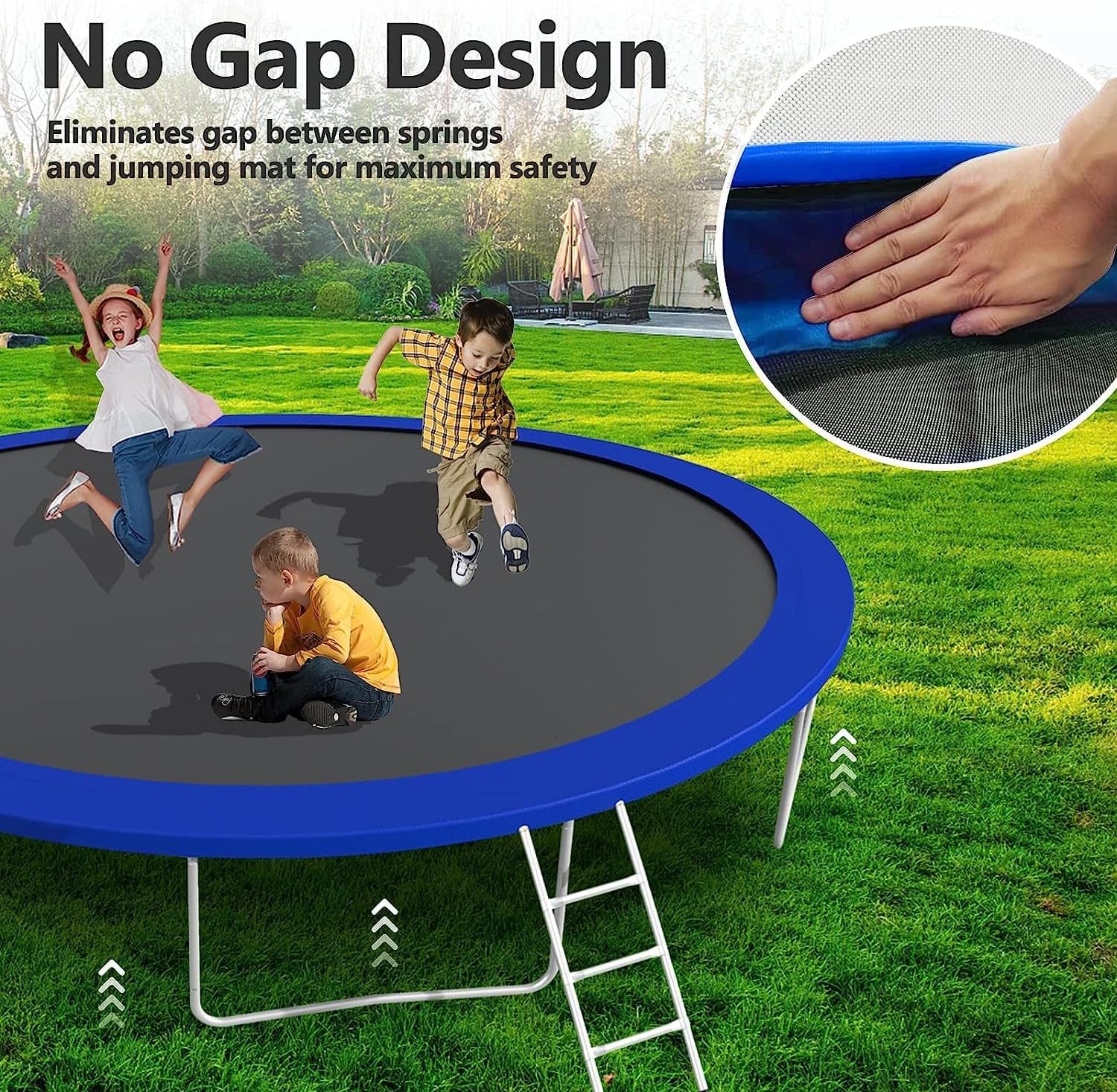 Year-round use Lyromix 12FT trampoline with galvanized protection
