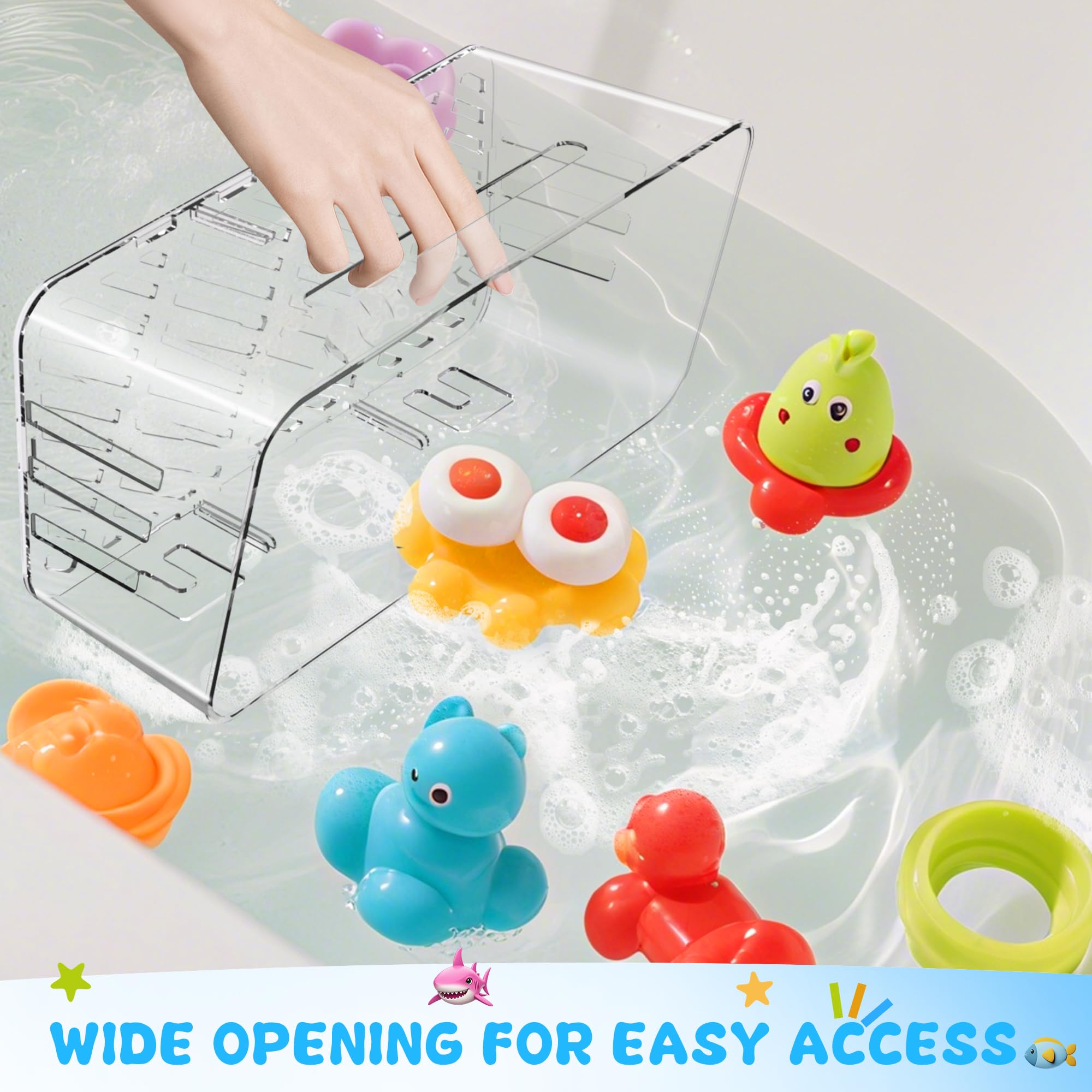 Clear Lysam bathroom organizer packaging and setup