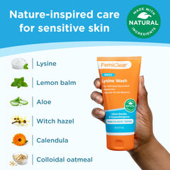 Ingredients list showing lysine lemon balm aloe calendula on label