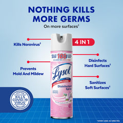 Lysol Disinfectant Spray Early Morning Breeze 19 Fl Oz label close-up