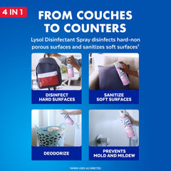 Lysol spray shown on upholstery fabric