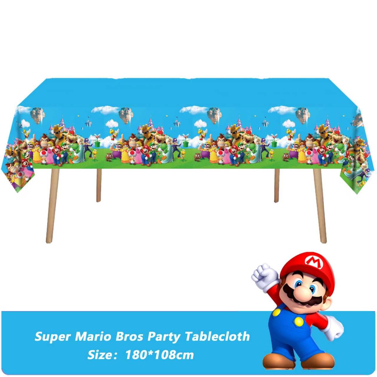 Mario Party Decorations tablecloth set by LYYCLFQ