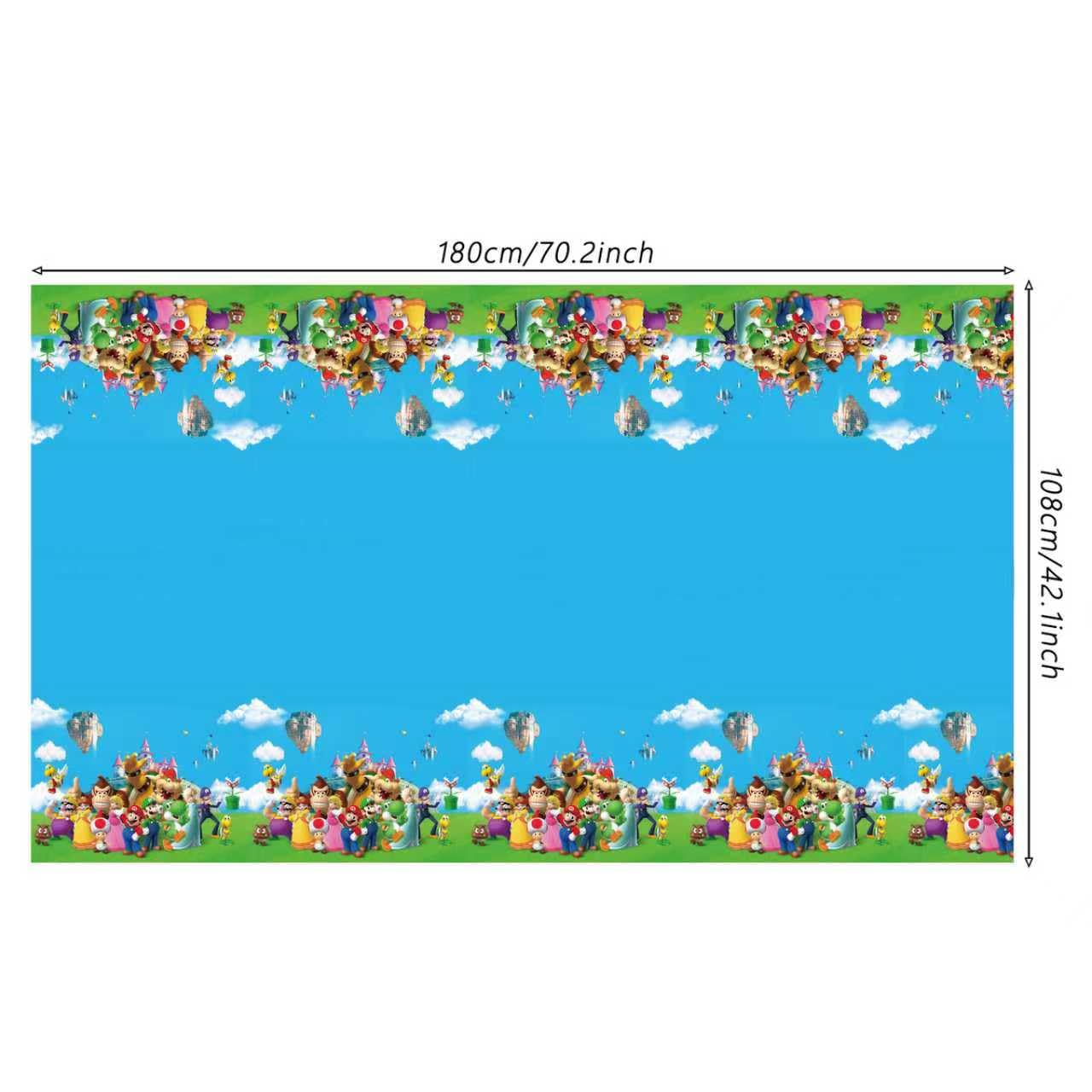 Three piece Mario tablecloth set for parties