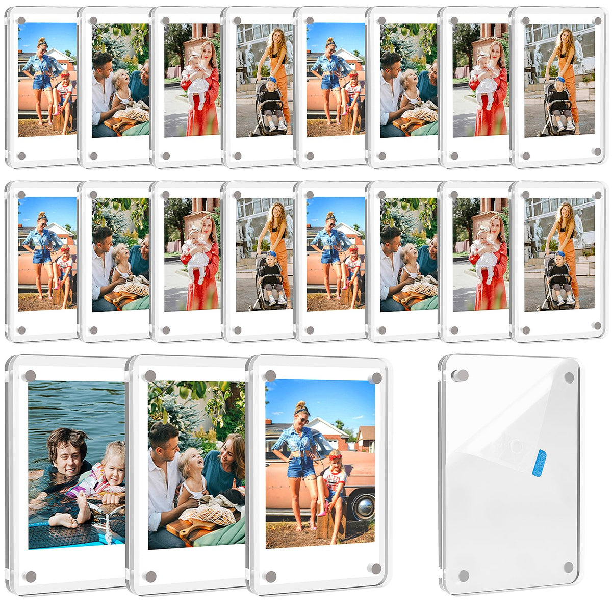 Lzerking acrylic magnetic picture frame set 20 frames