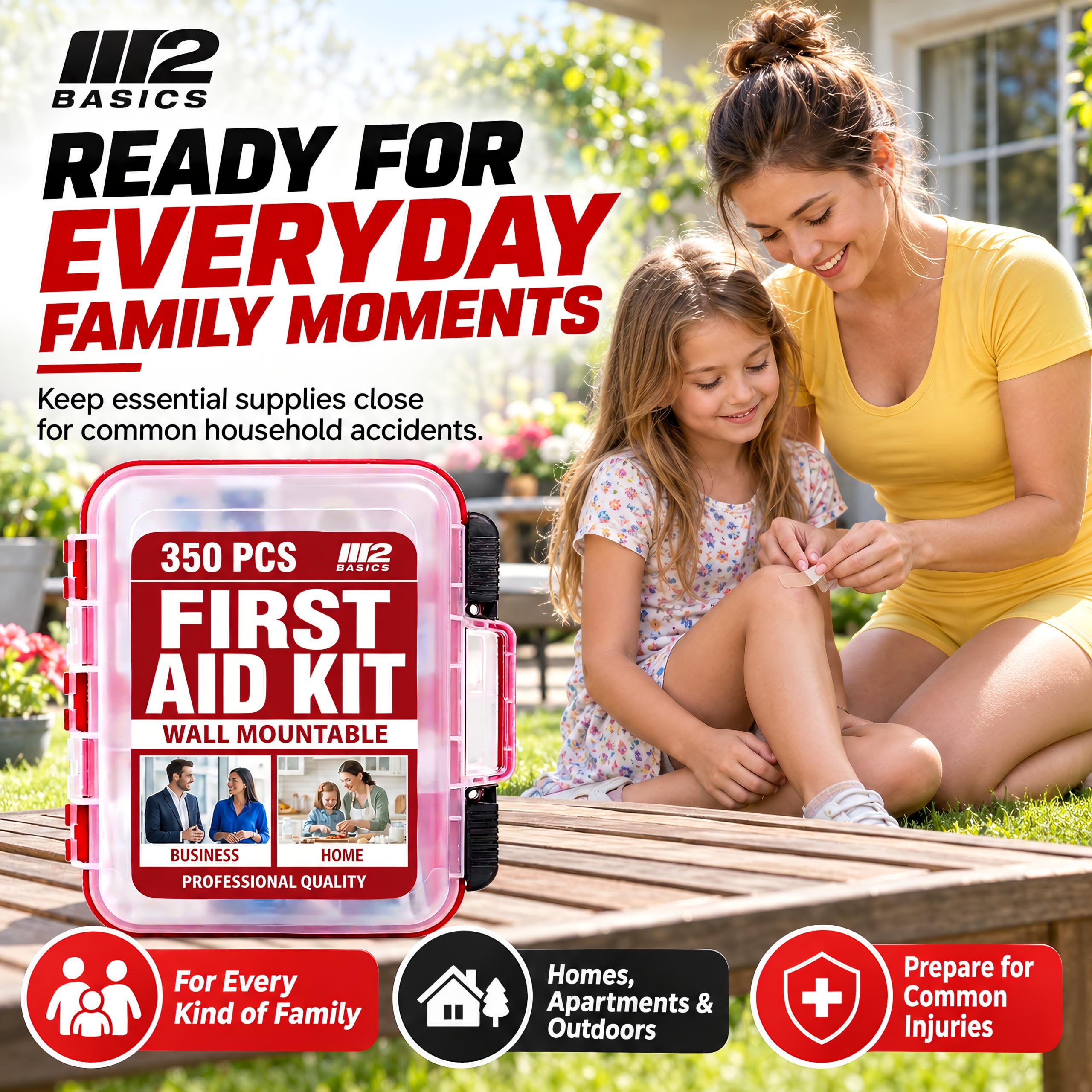 Business and home use first aid kit wall-mount storage