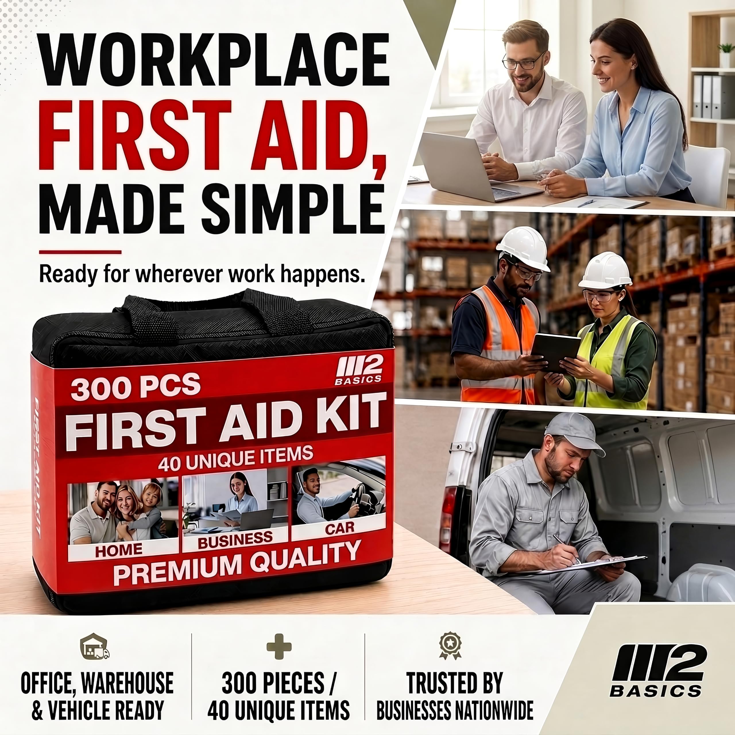 First Aid Kit with 40 item types for quick care