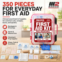 First aid kit contents bandages gauze antiseptic wipes gloves