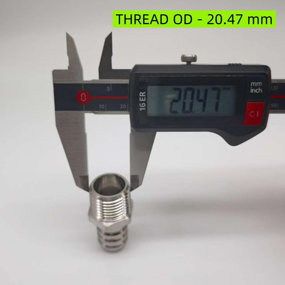 Maacflow stainless 12-npt to 58-hose barb fitting detail image