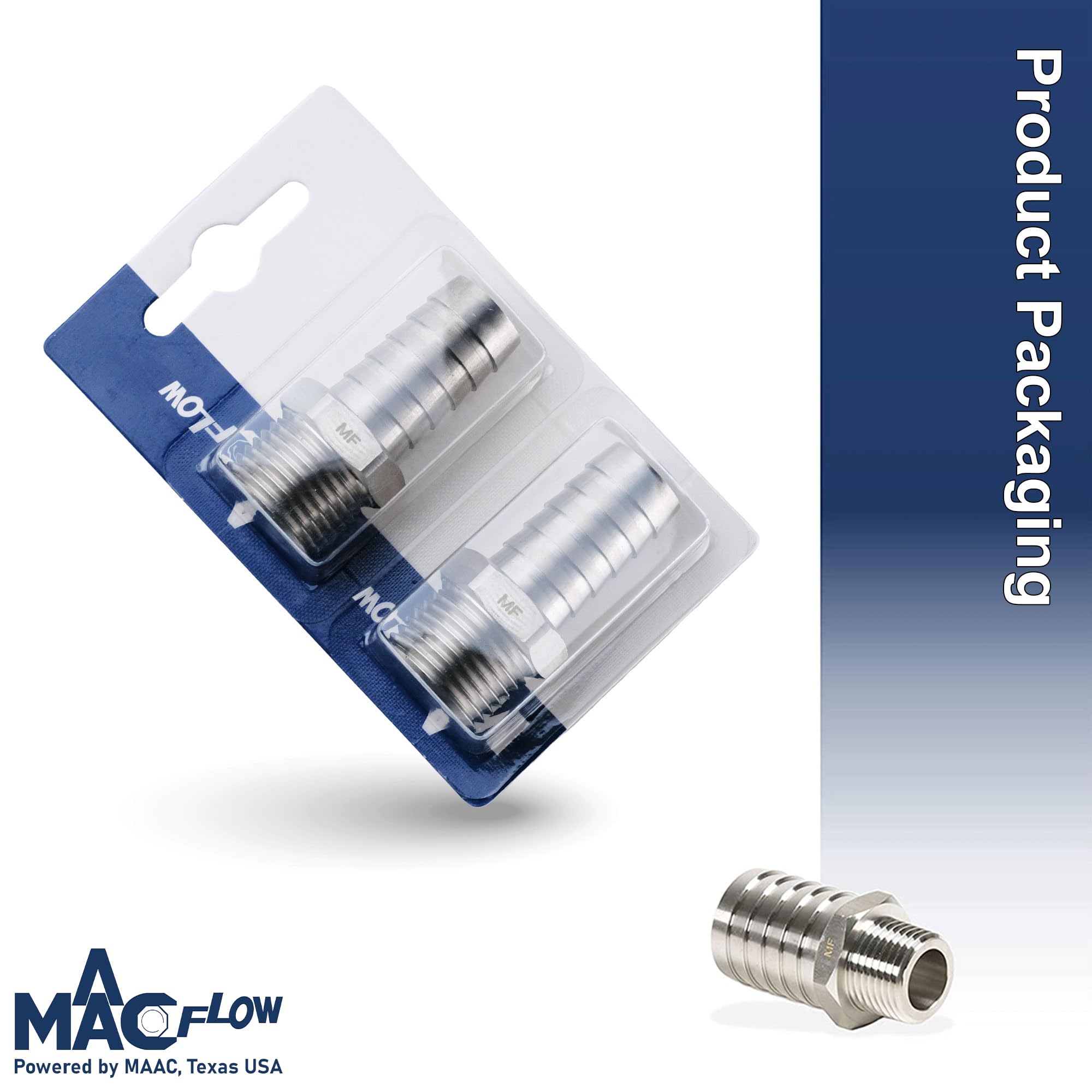 Maacflow stainless steel barbed hose adaptor connector