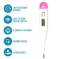 BBT ovulation tracking thermometer with memory