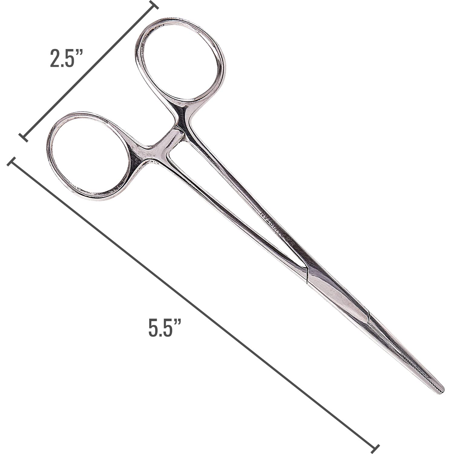 Silver MABIS Kelly Medical Locking Forceps serrated precision tip