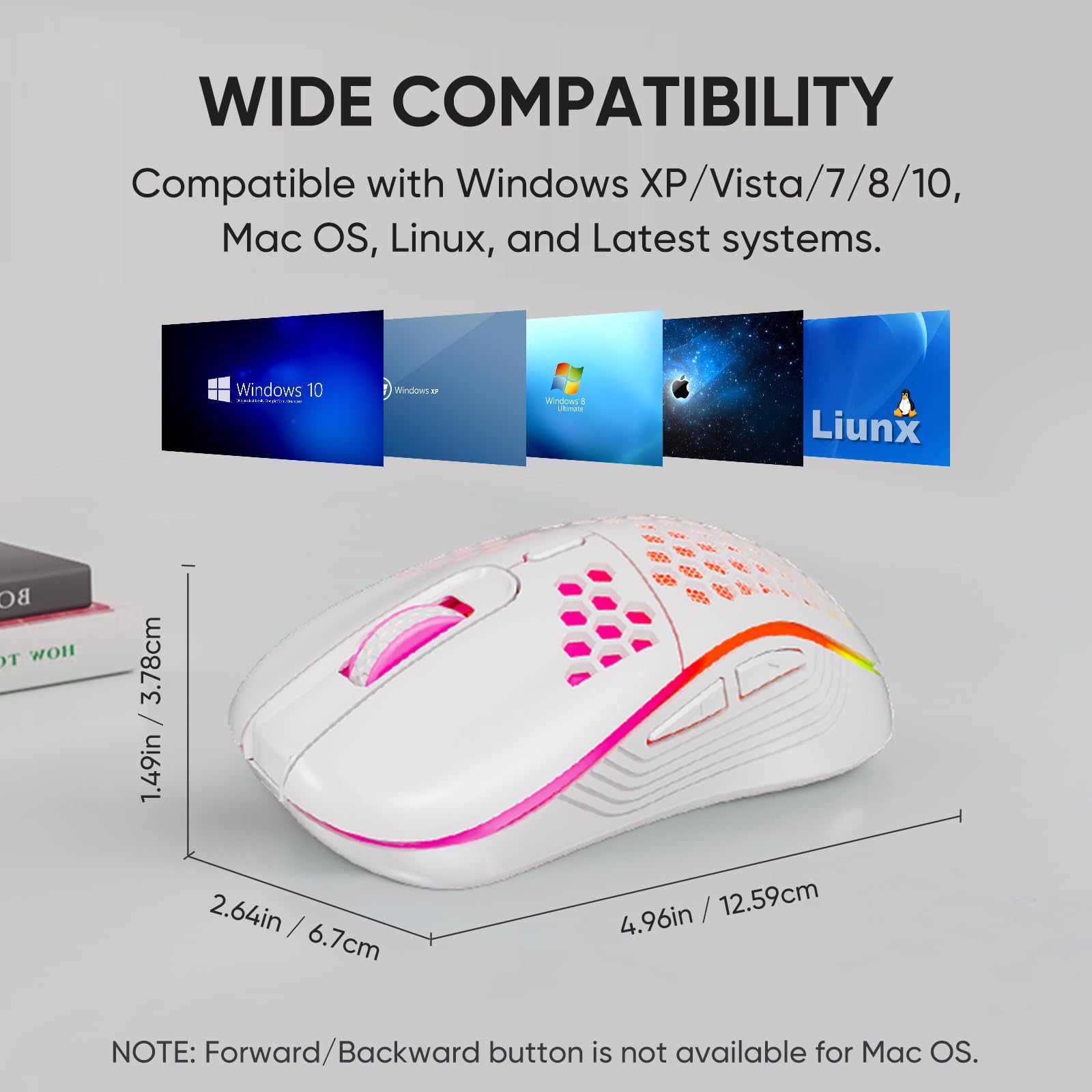 7-color backlight with off switch MELOGAGA wireless mouse