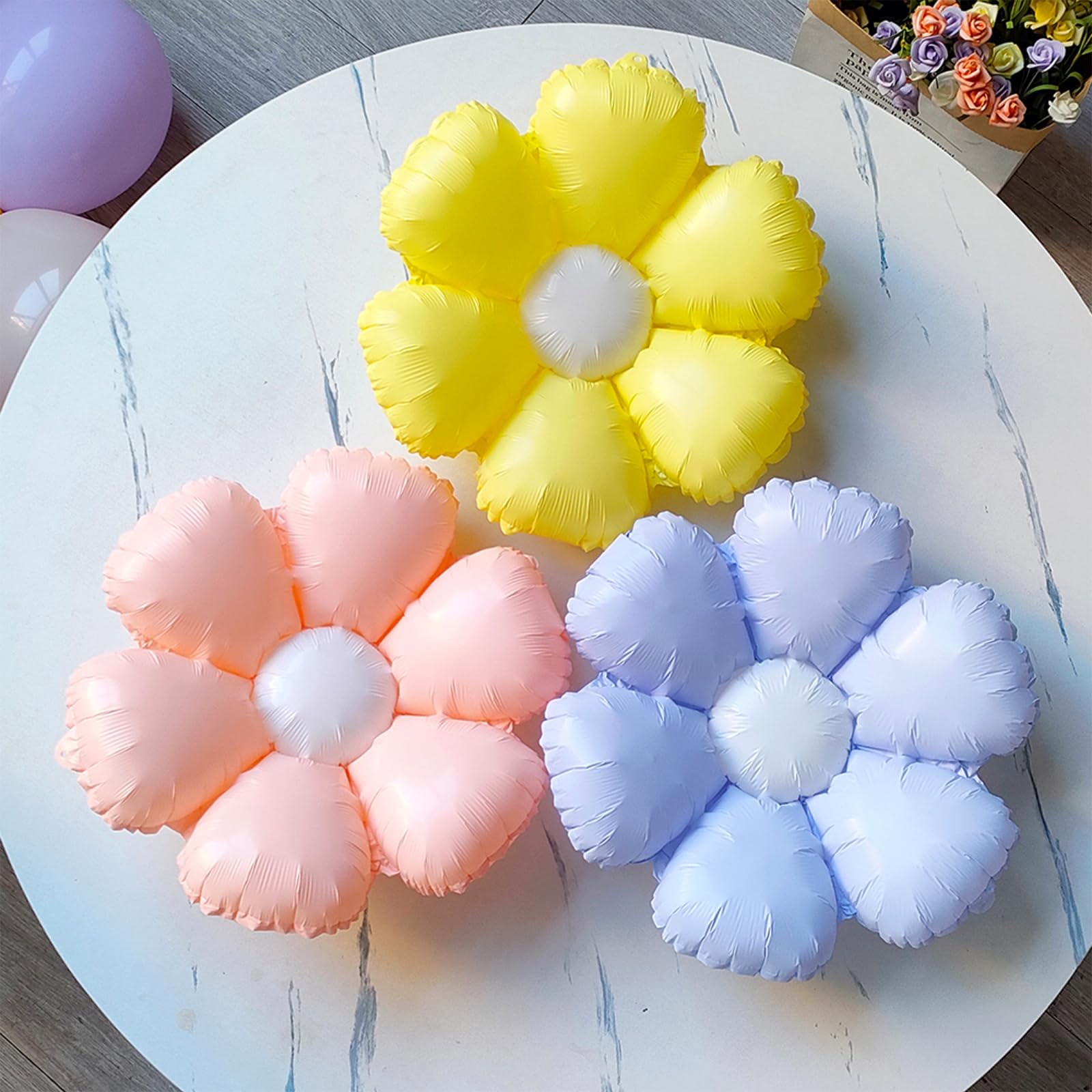 Macaron Orange latex balloons pack close up