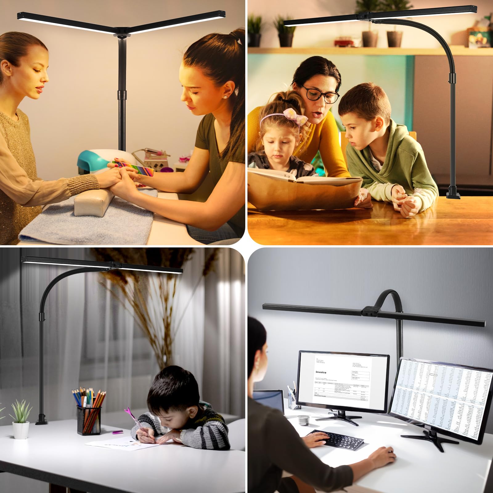 Five brightness levels and color temperatures 3200K-6500K on MACASA lamp