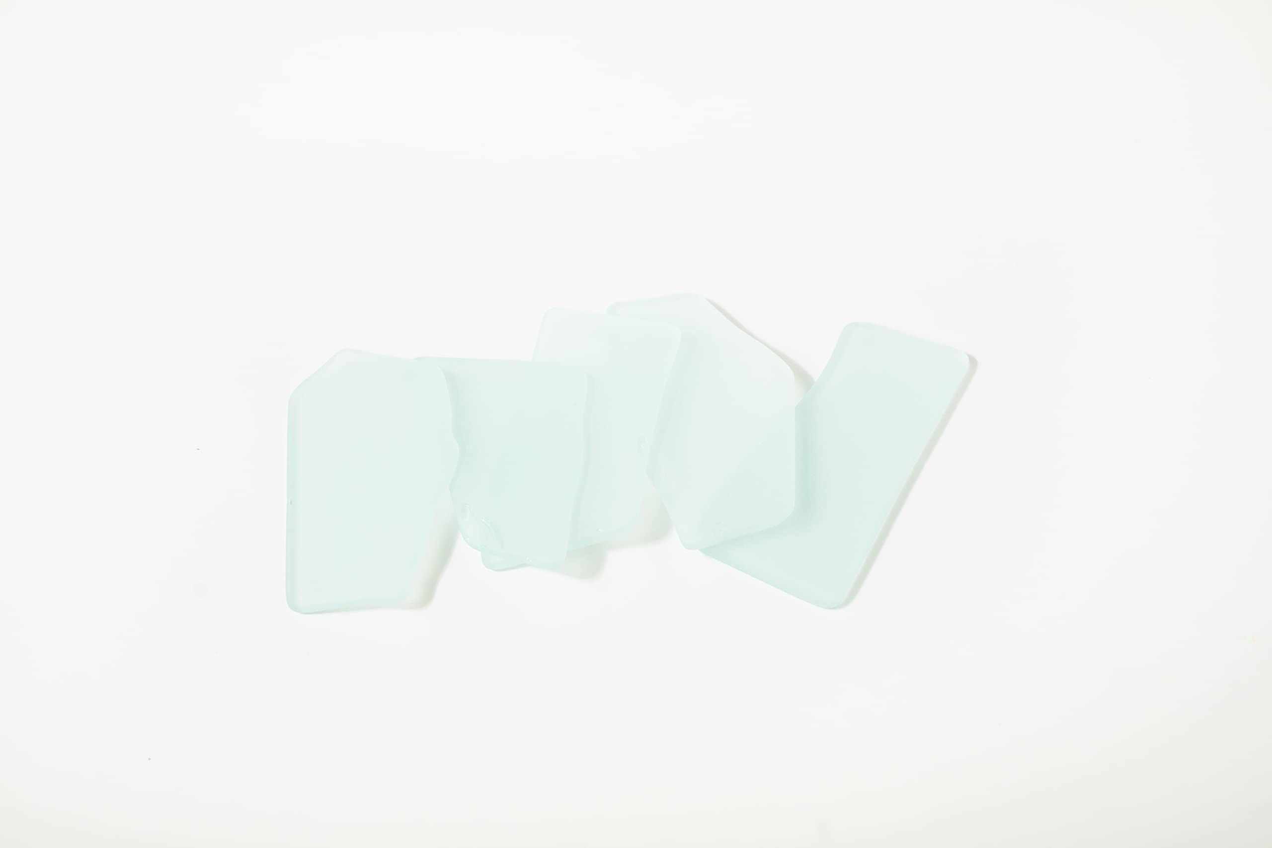 Flat sea glass place cards designed for easy lettering