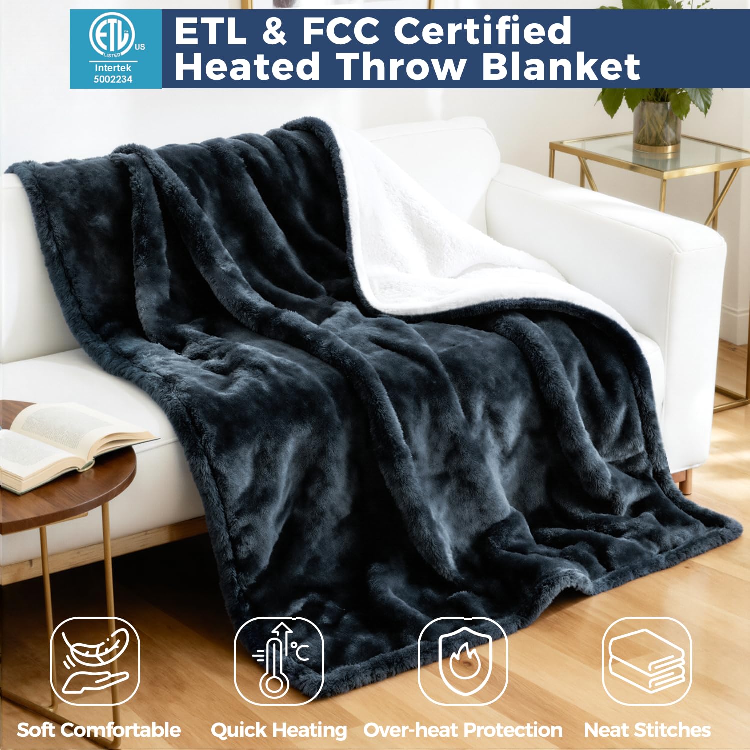 Machine washable care of heated blanket