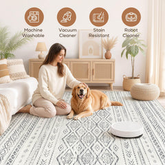 Machine washable area rug cold water Nakagishi 5x7 grey