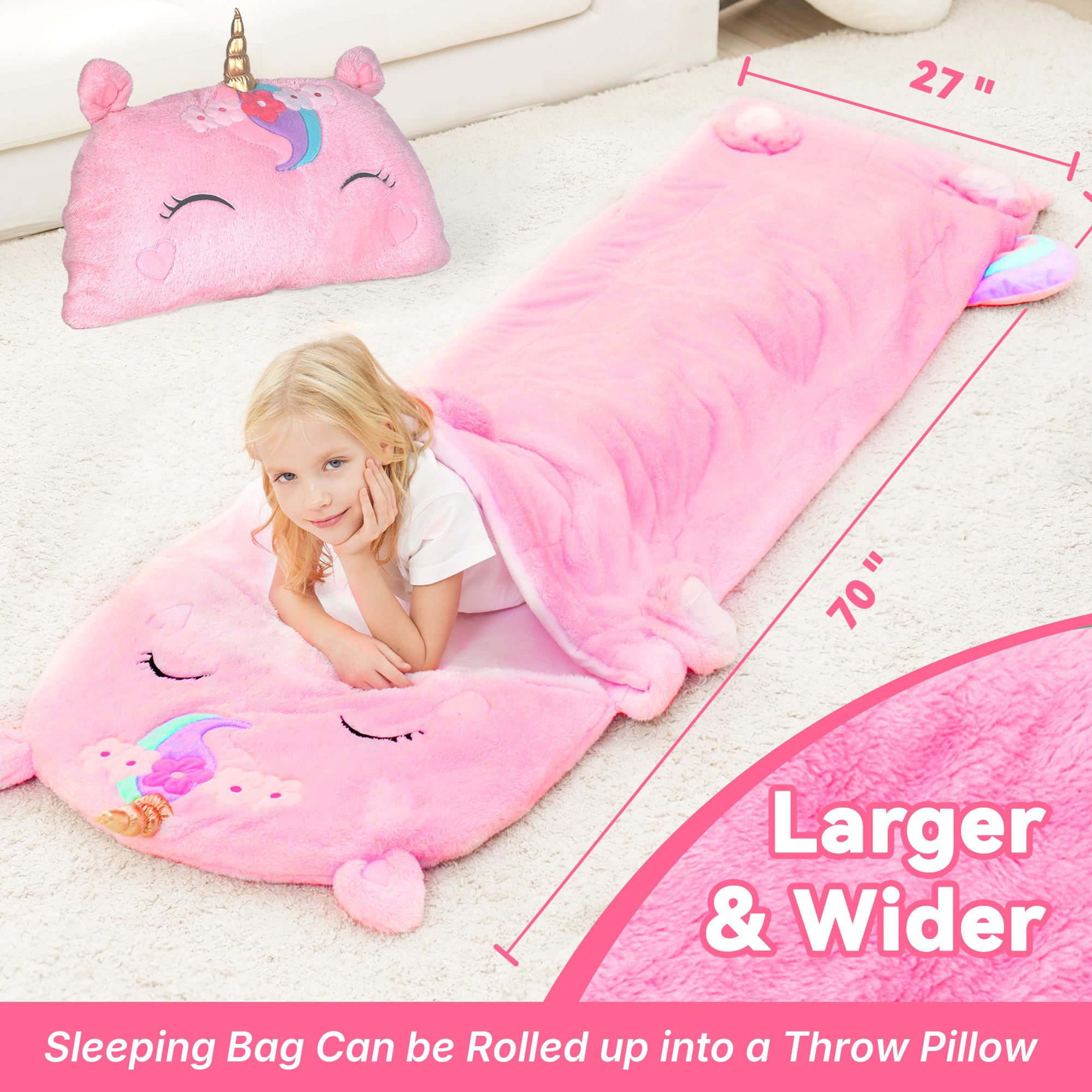 Gift idea unicorn lovers toddler sleeping bag