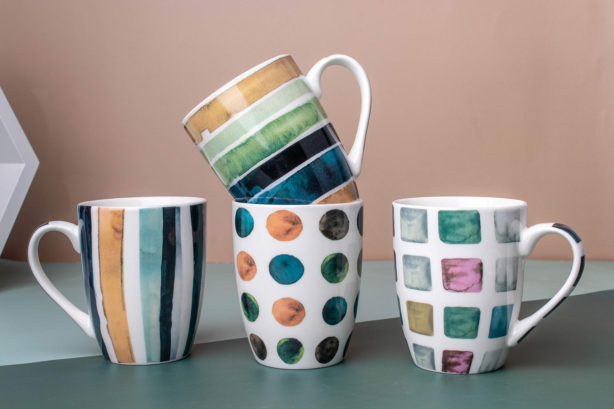 MACHUMA marble pattern coffee mug with easy grip handle 1