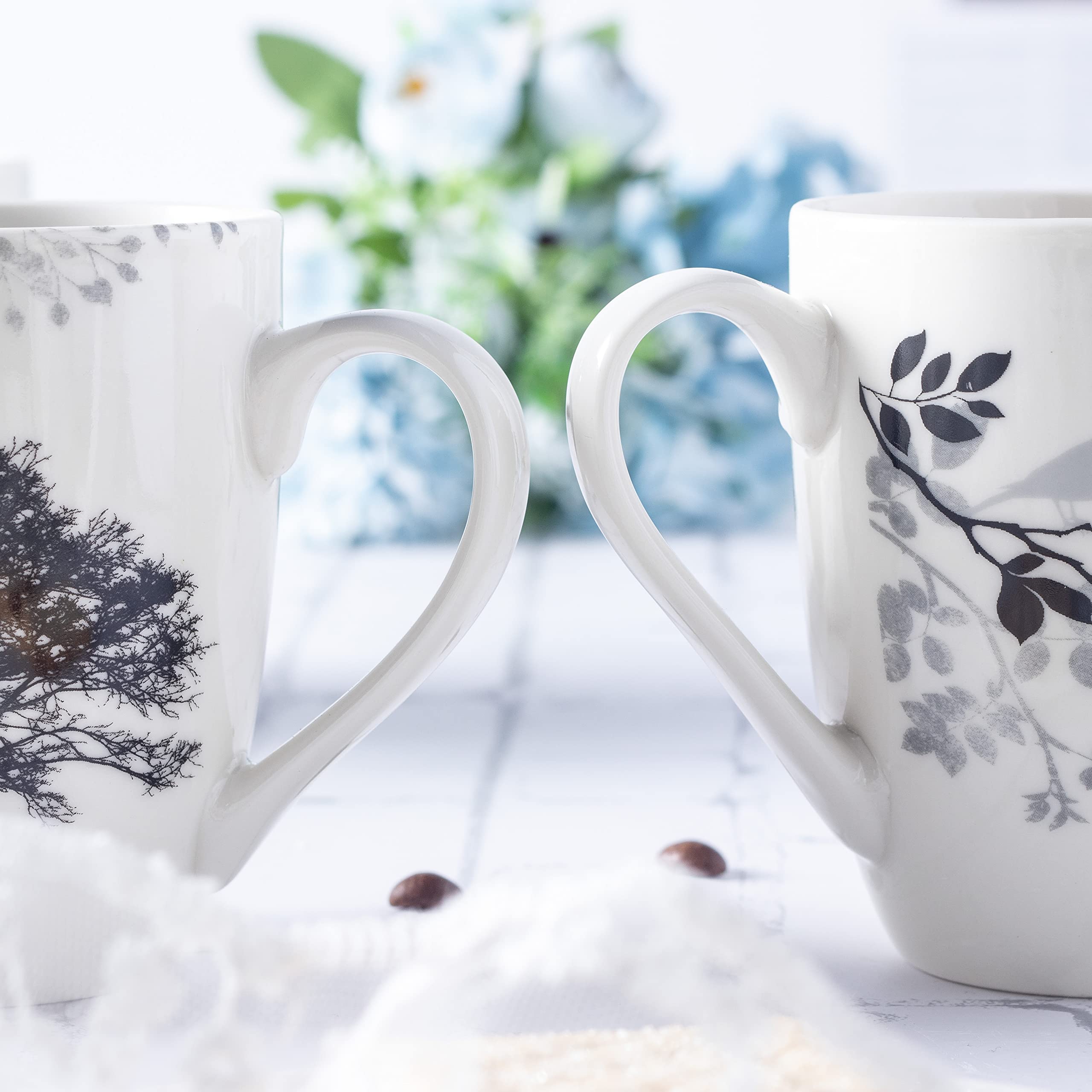 MACHUMA white porcelain coffee mugs set