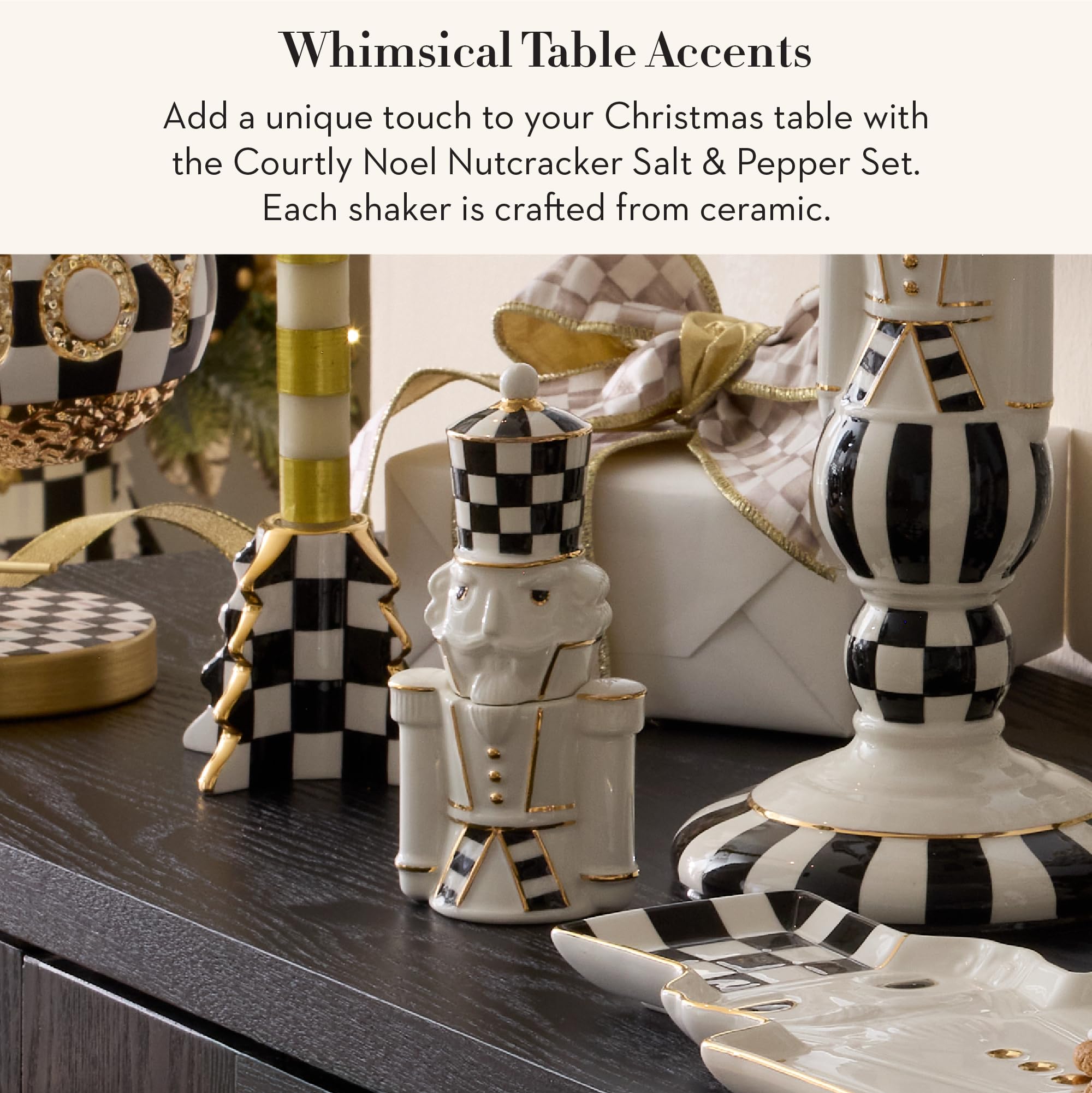 MACKENZIE CHILDS Courtly Noel Nutcracker salt pepper shakers image 2