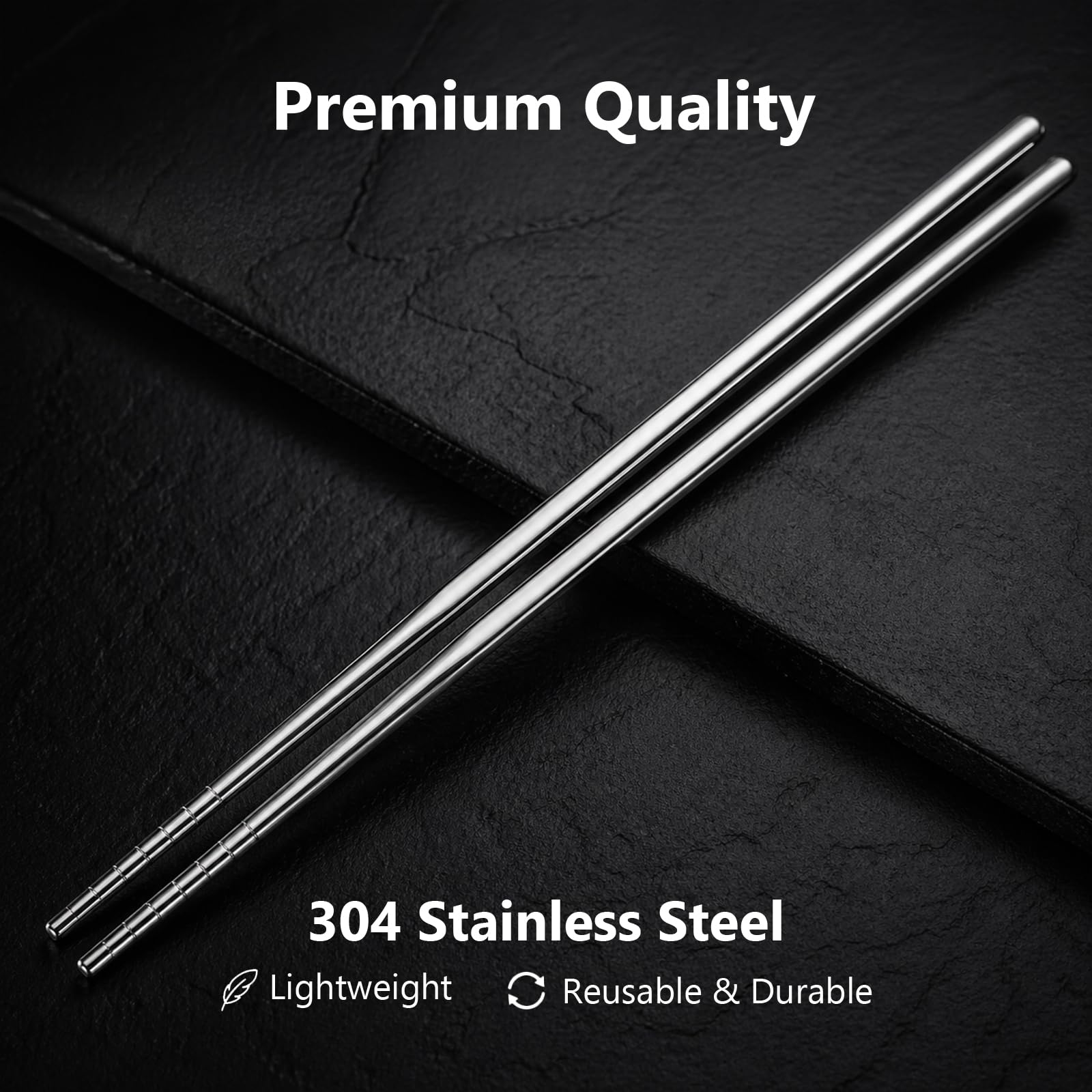 Reusable stainless steel chopsticks by Maclia 9 inch