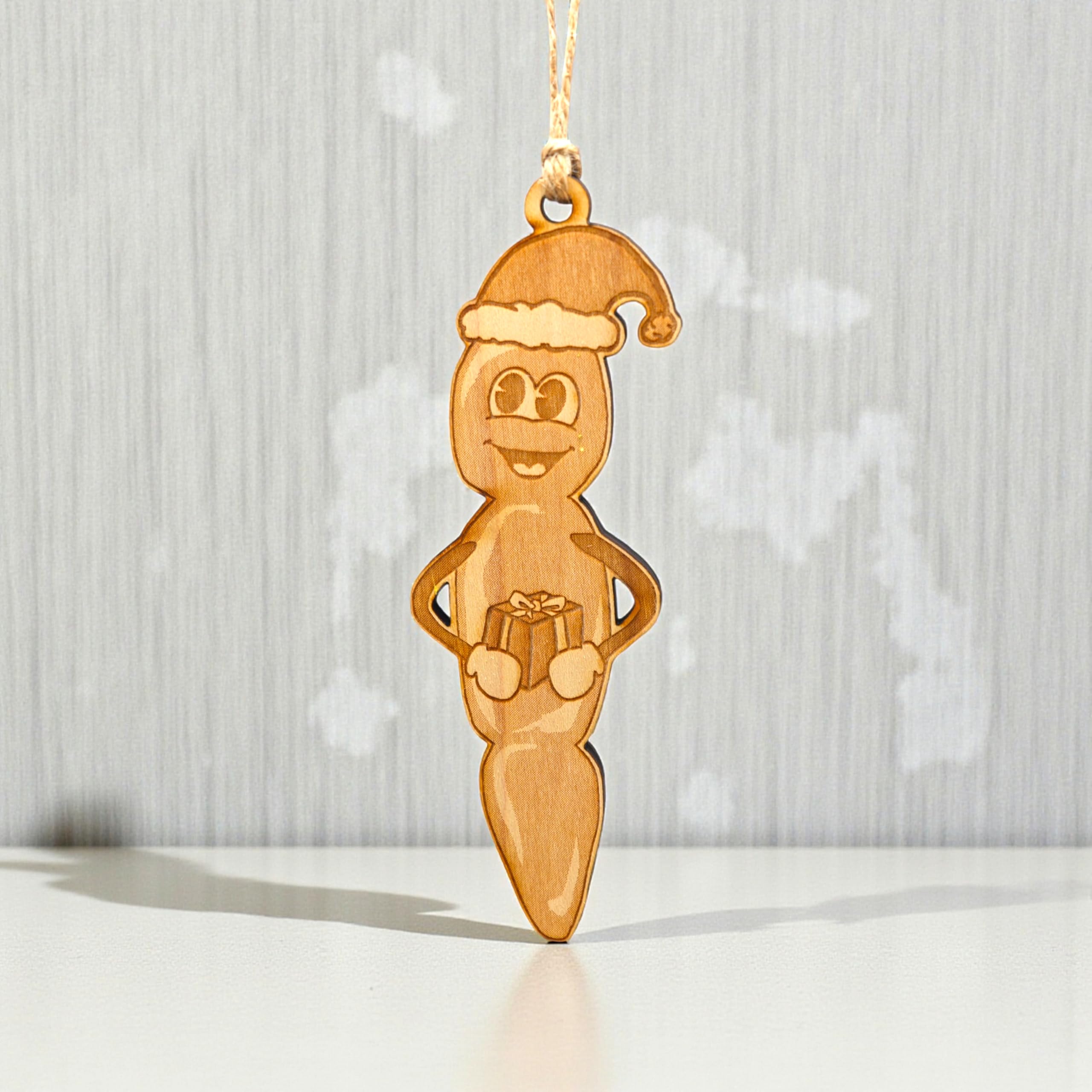 Texas made ornament Howdy Ho rustic wood detail