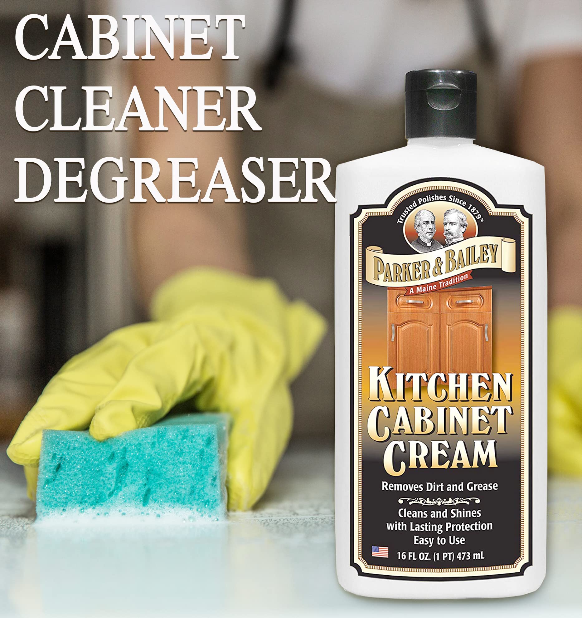 Parker and Bailey kitchen cabinet cream wood cleaner product packaging