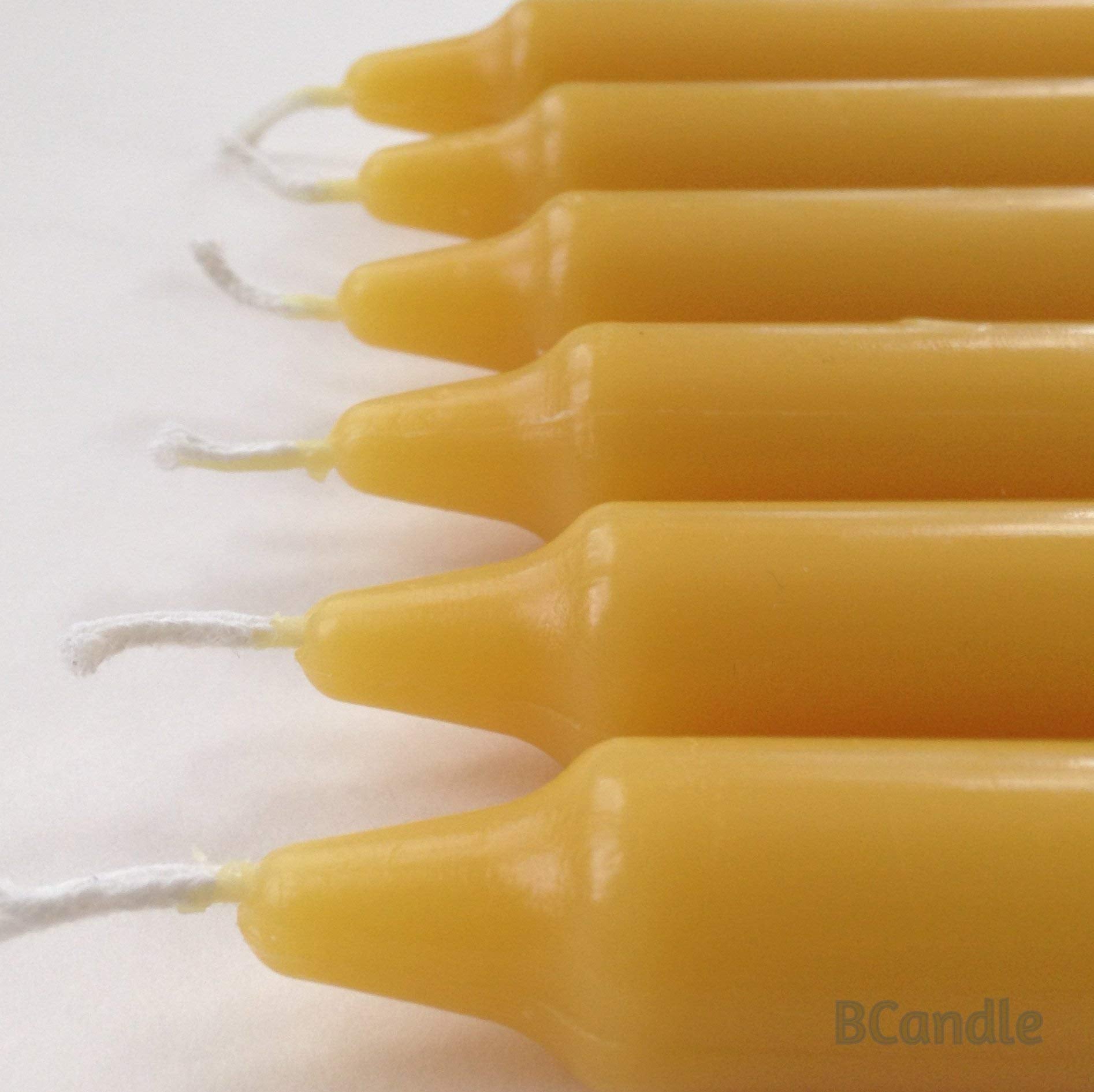 clean burning beeswax taper producing very little smoke