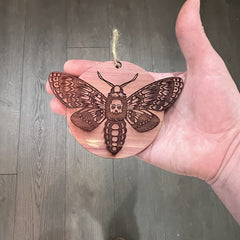 Made in USA Deaths Head Hawk Moth Cedar Ornament