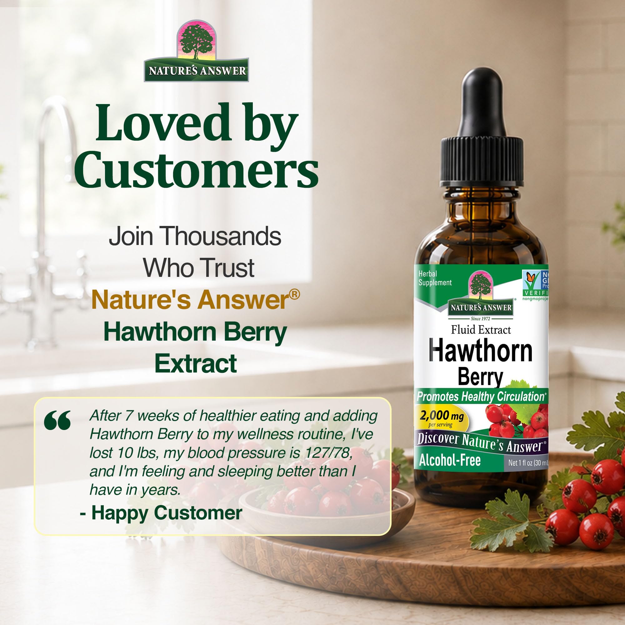 Hawthorn cardiovascular support Nature's Answer extract 1oz