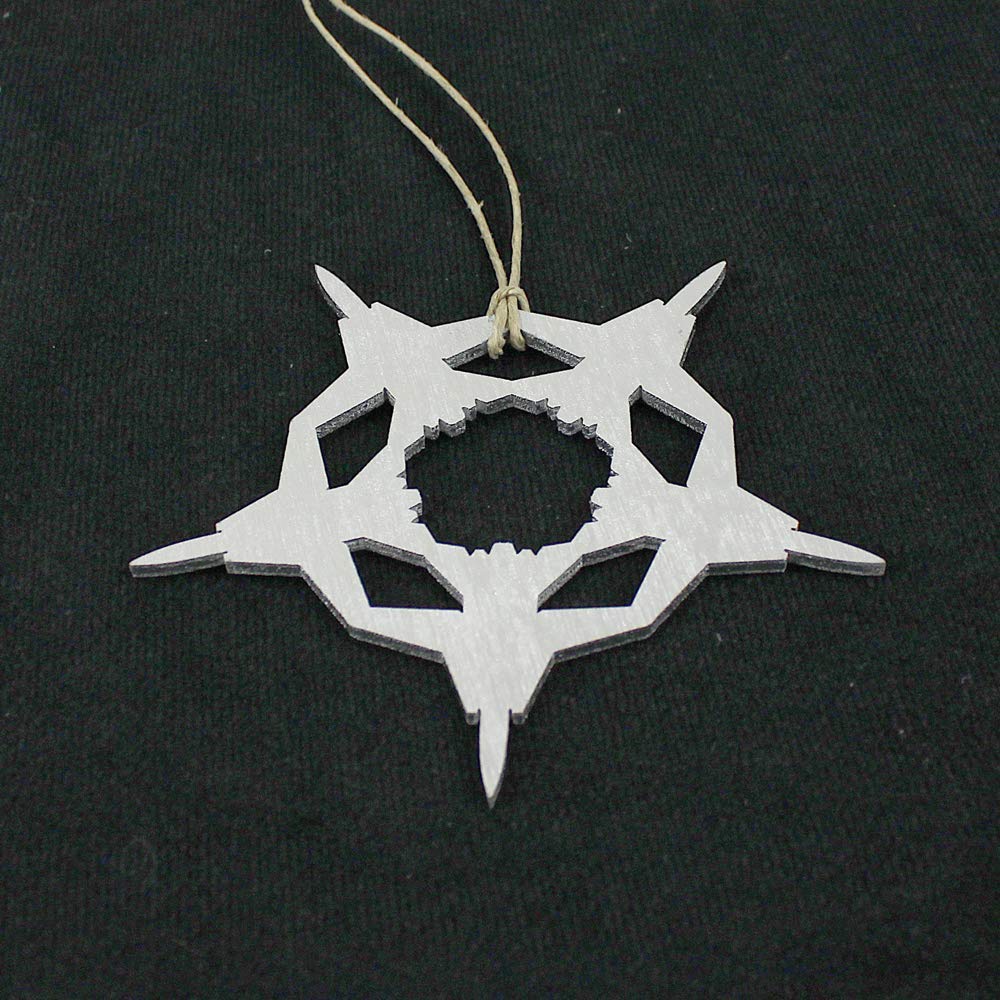 Made in USA birch wood snowflake ornament 4x4 inches