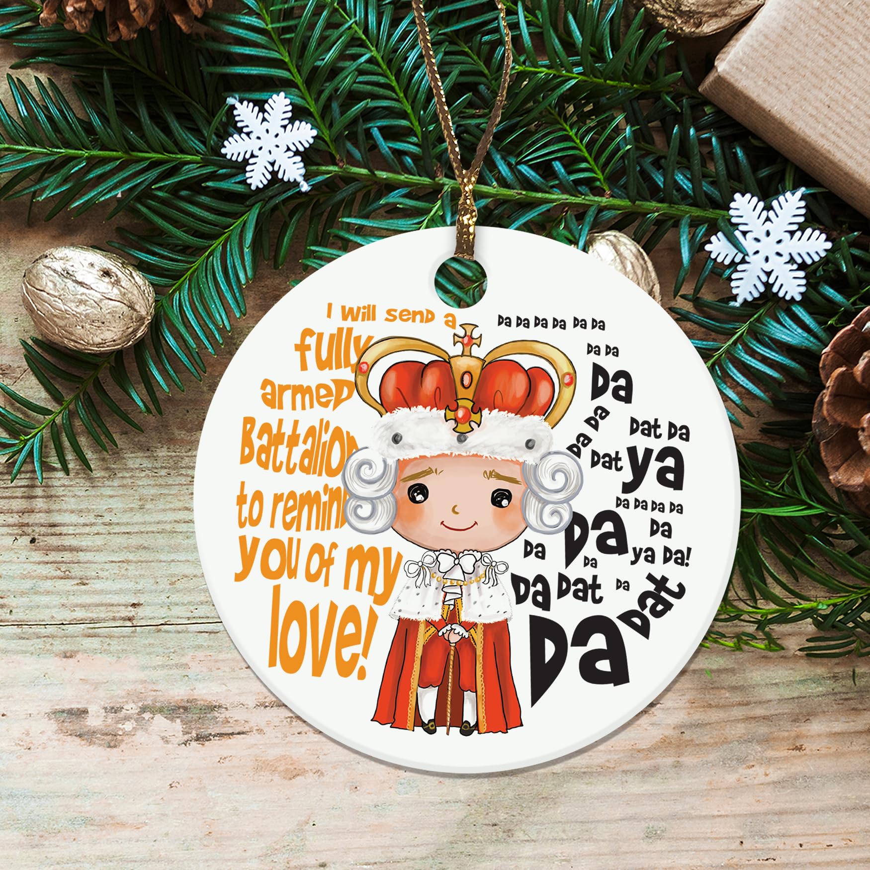 2.75 inch ornament size shown for tree display